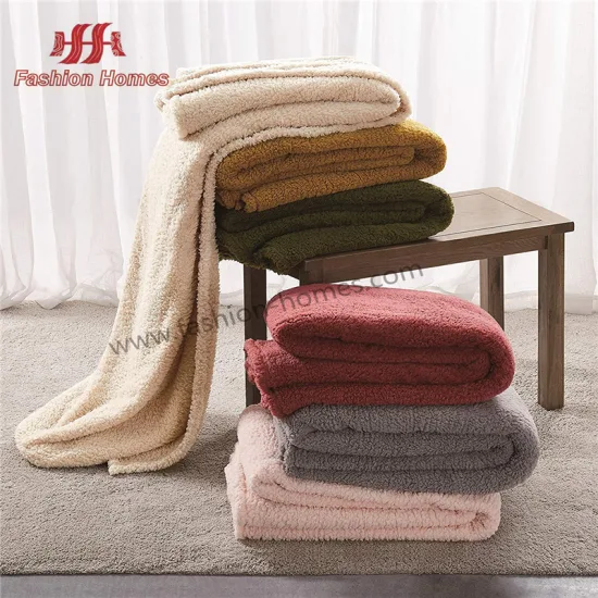 Coperta morbida in poliestere 100% super all'ingrosso, coperta calda in Sherpa solida