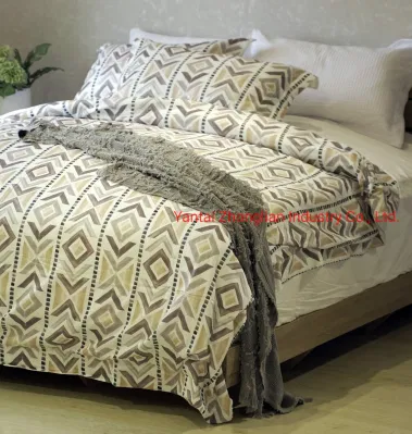 Set biancheria da letto in 3 pezzi 100% cotone/set copripiumino con motivo geometrico con stampa rotativa